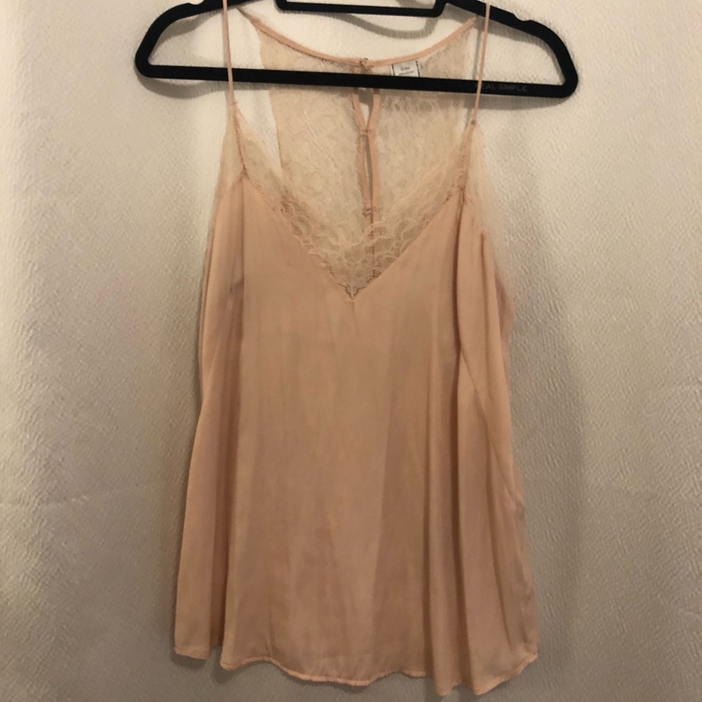Zara blush lace and silk camisole